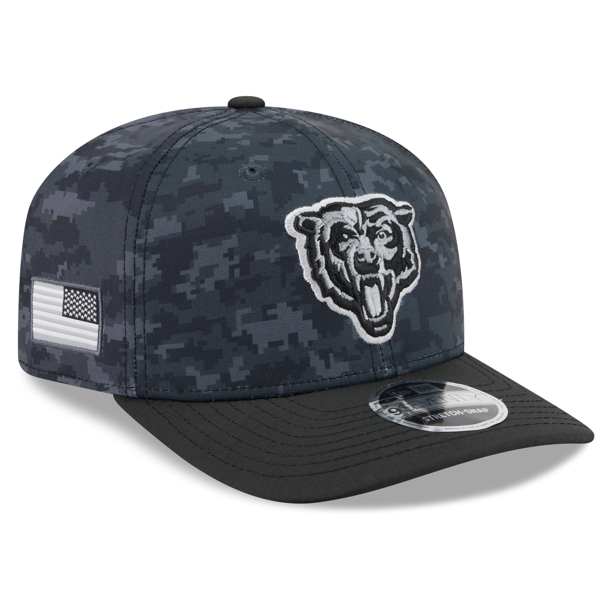 Casquette ajustable New Era Black Chicago Bears 2026 Salute To Service 9SEVENTY pour jeunes