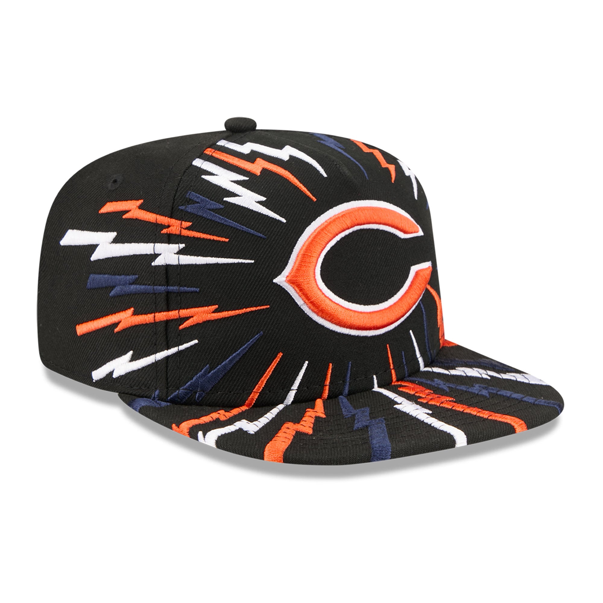 Youth New Era Black Chicago Bears Bolt A-Frame 9FIFTY Snapback Hat