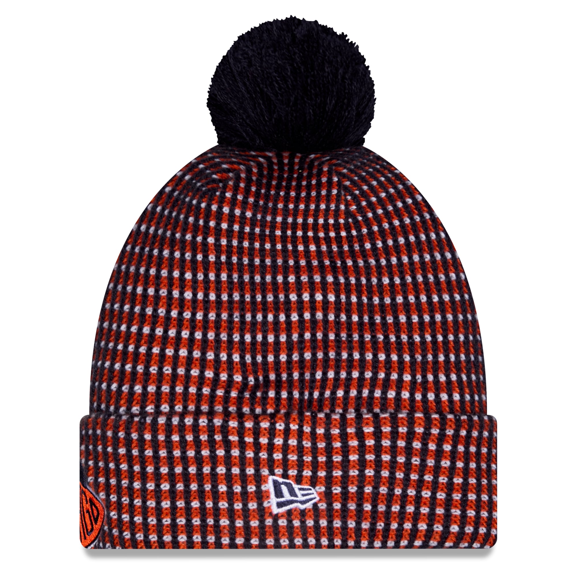 Youth New Era Orange Chicago Bears 2026 Rivalries Collection Sideline Cuffed Knit Hat with Pom