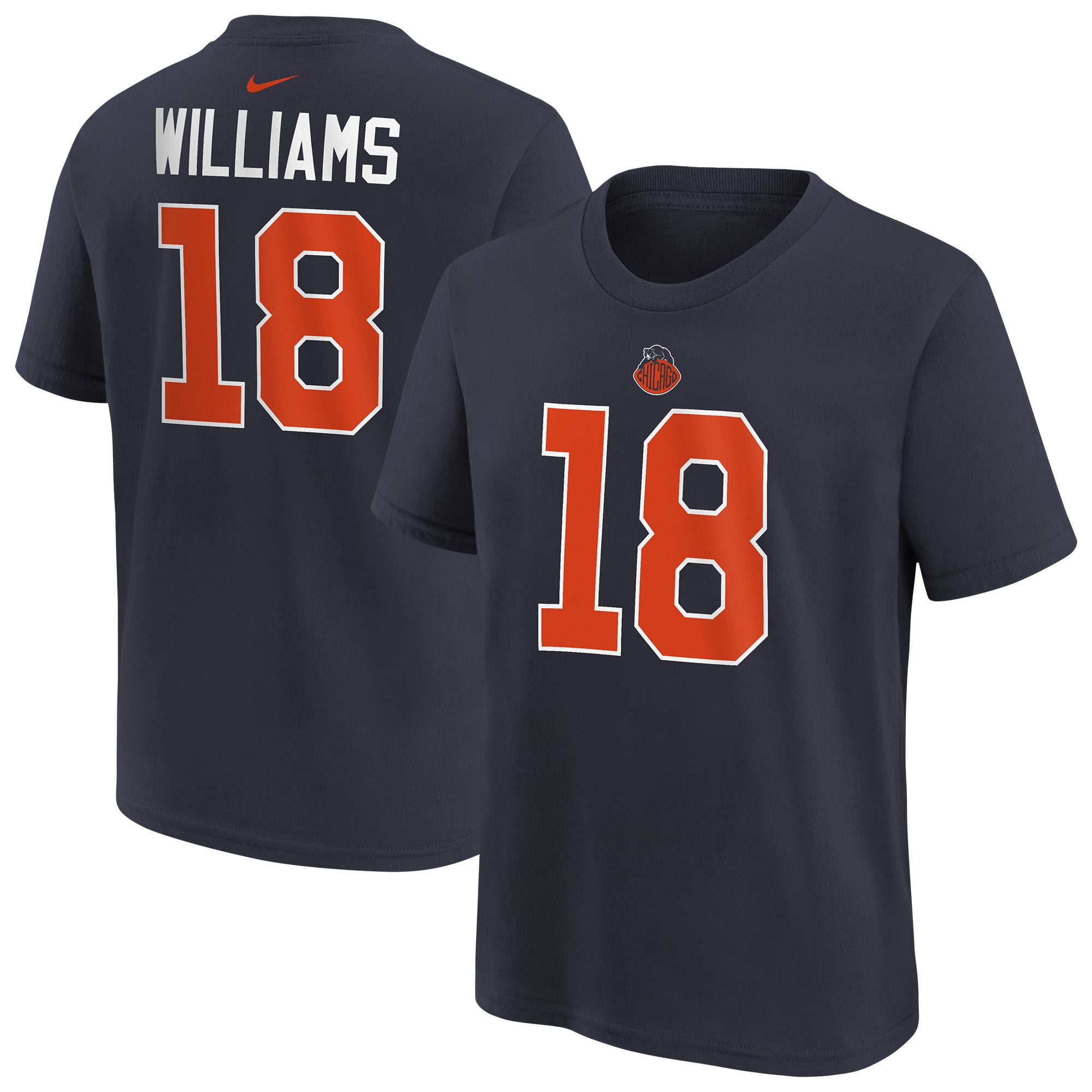 Youth Nike Caleb Williams Navy Chicago Bears 2026 Rivalries Collection Name & Number T-Shirt