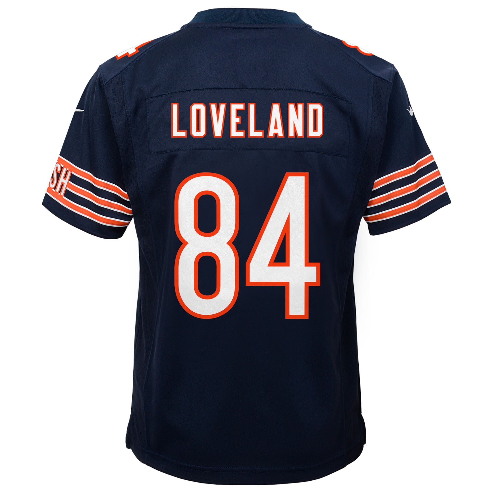 Maillot de match Nike Colston Loveland bleu marine pour jeunes des Chicago Bears