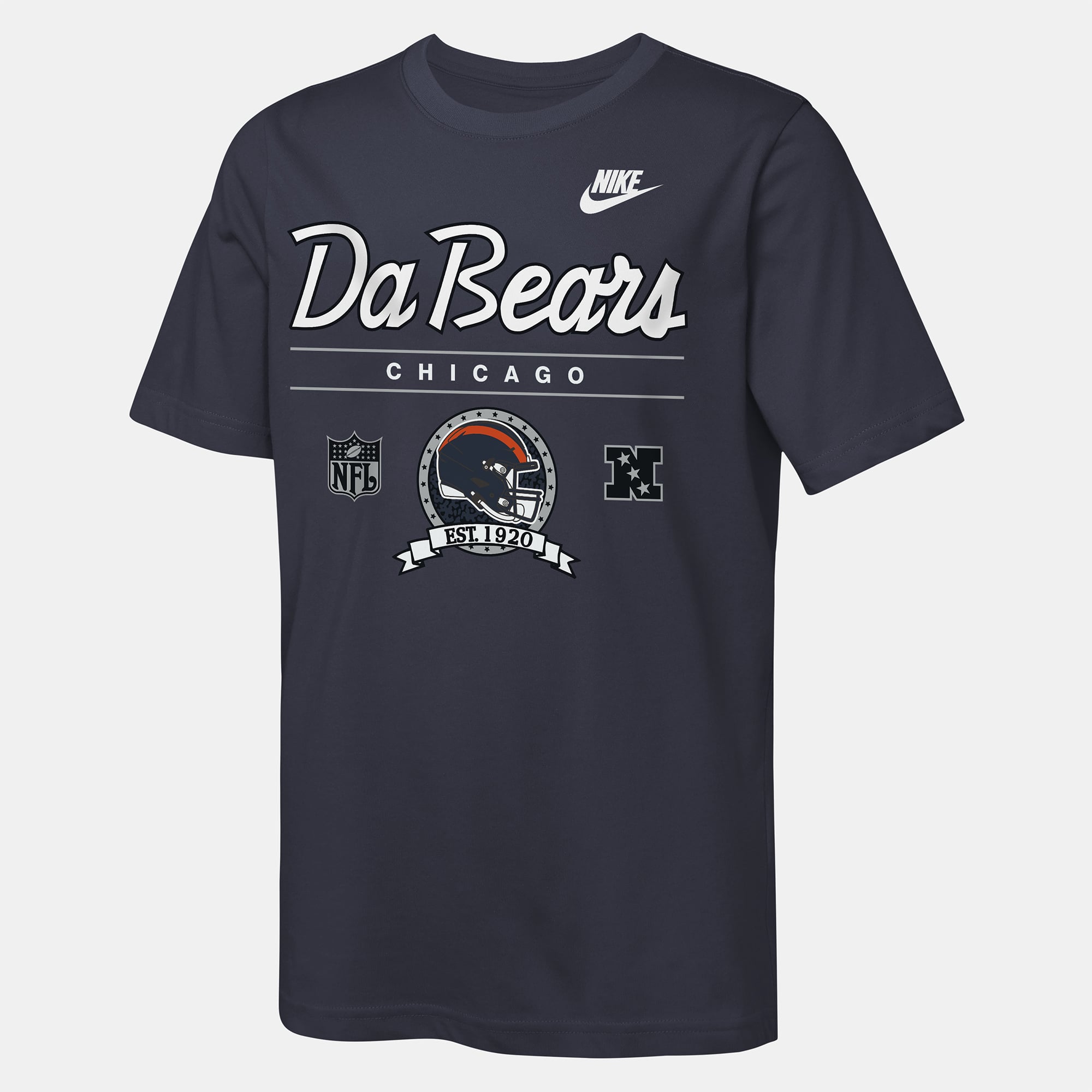 T-shirt Nike Dri-FIT Hometown Rewind bleu marine pour jeunes des Chicago Bears