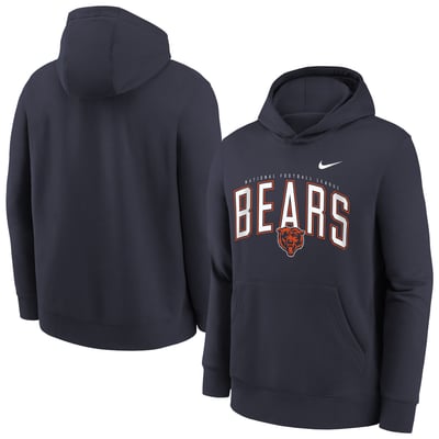 Chicago Bears Nike Youth Logo Arch Fleece Hoodie - Navy
