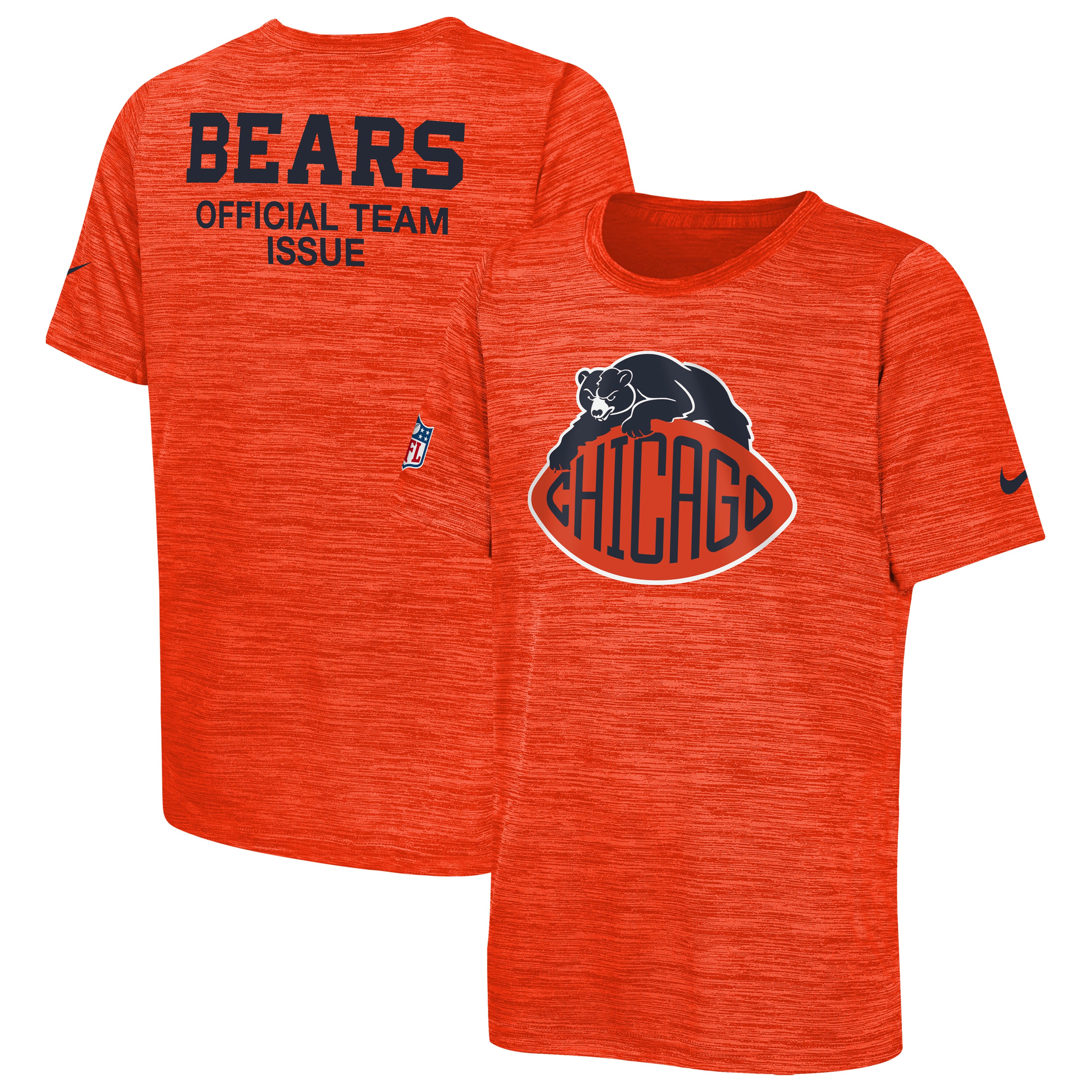 Youth Nike Orange Chicago Bears 2026 Rivalries Collection Sideline Velocity T-Shirt