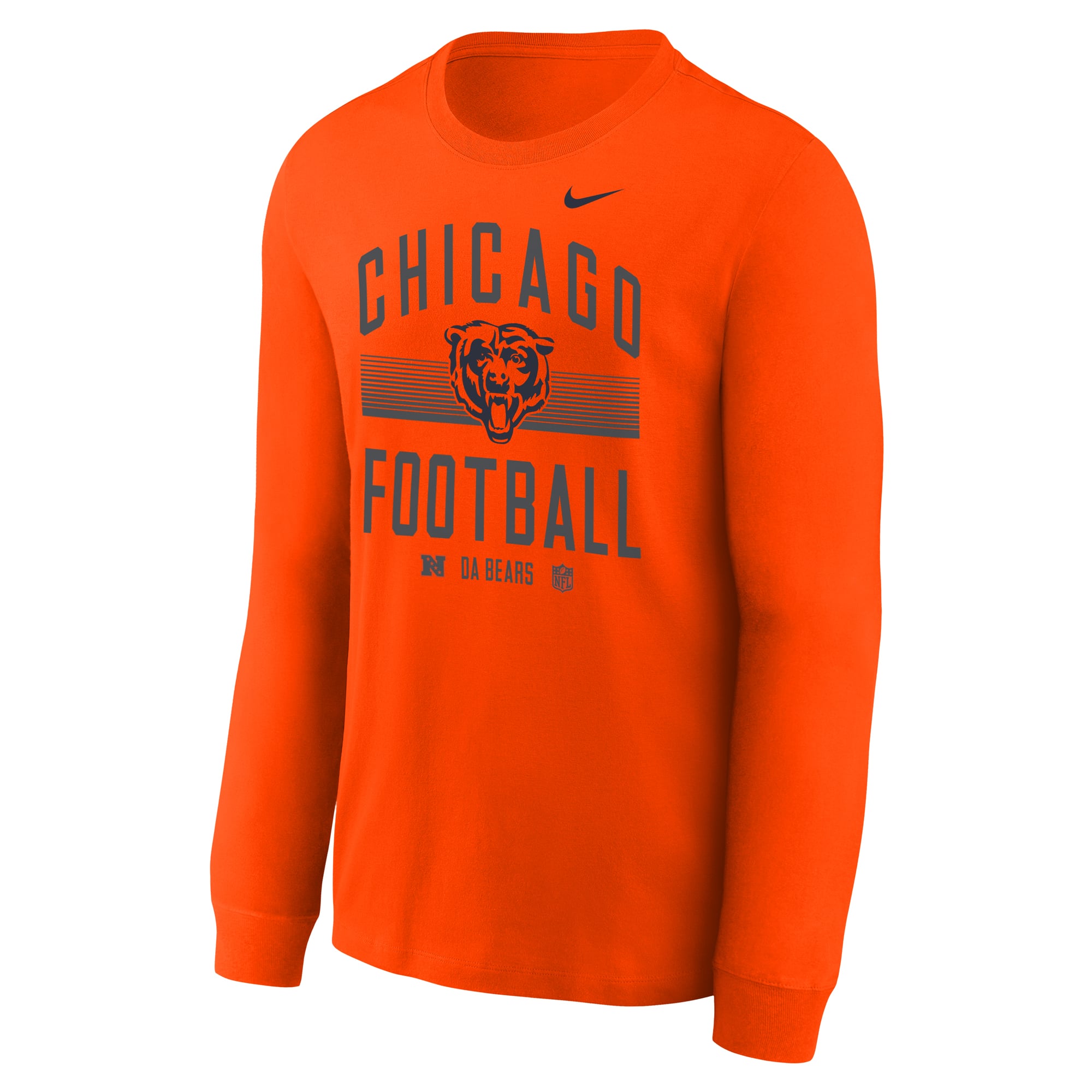 T-shirt à manches longues Nike Orange Chicago Bears Essential pour jeunes