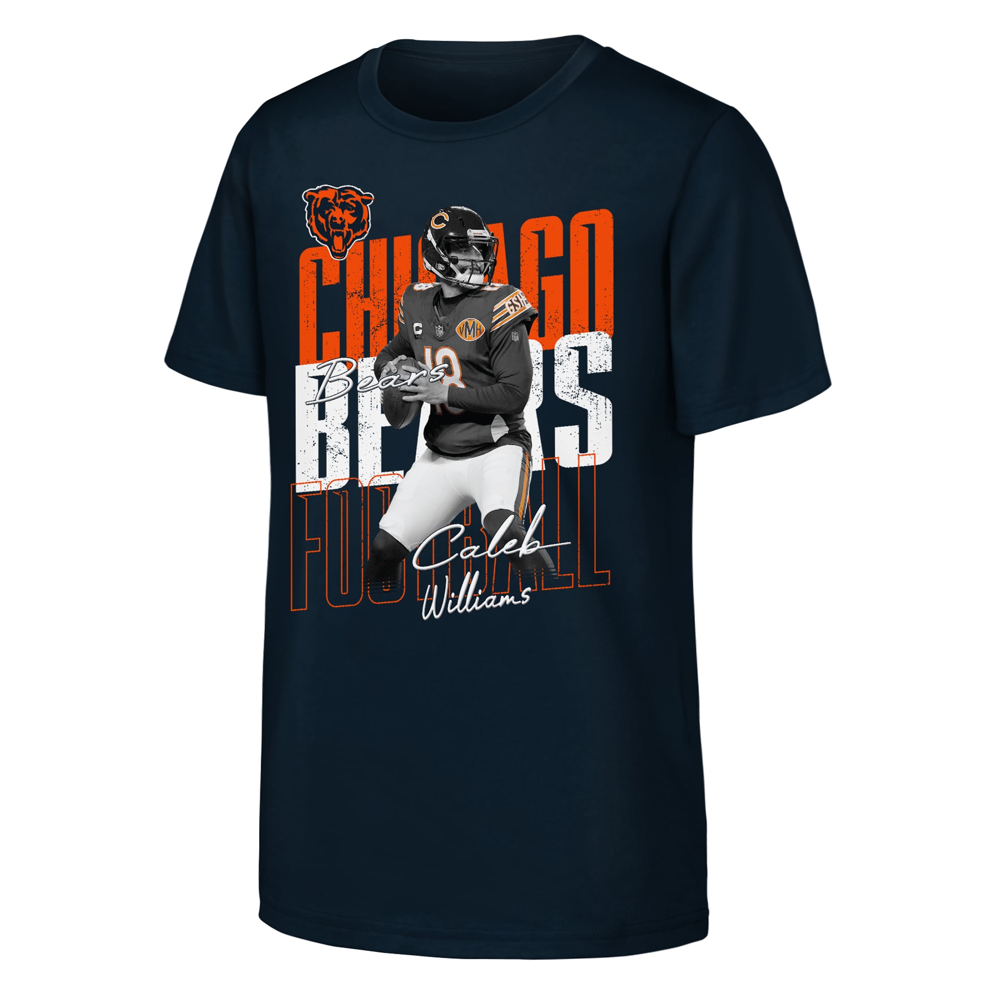 T-shirt Youth Outerstuff Caleb Williams Navy Chicago Bears Legendary Player Card