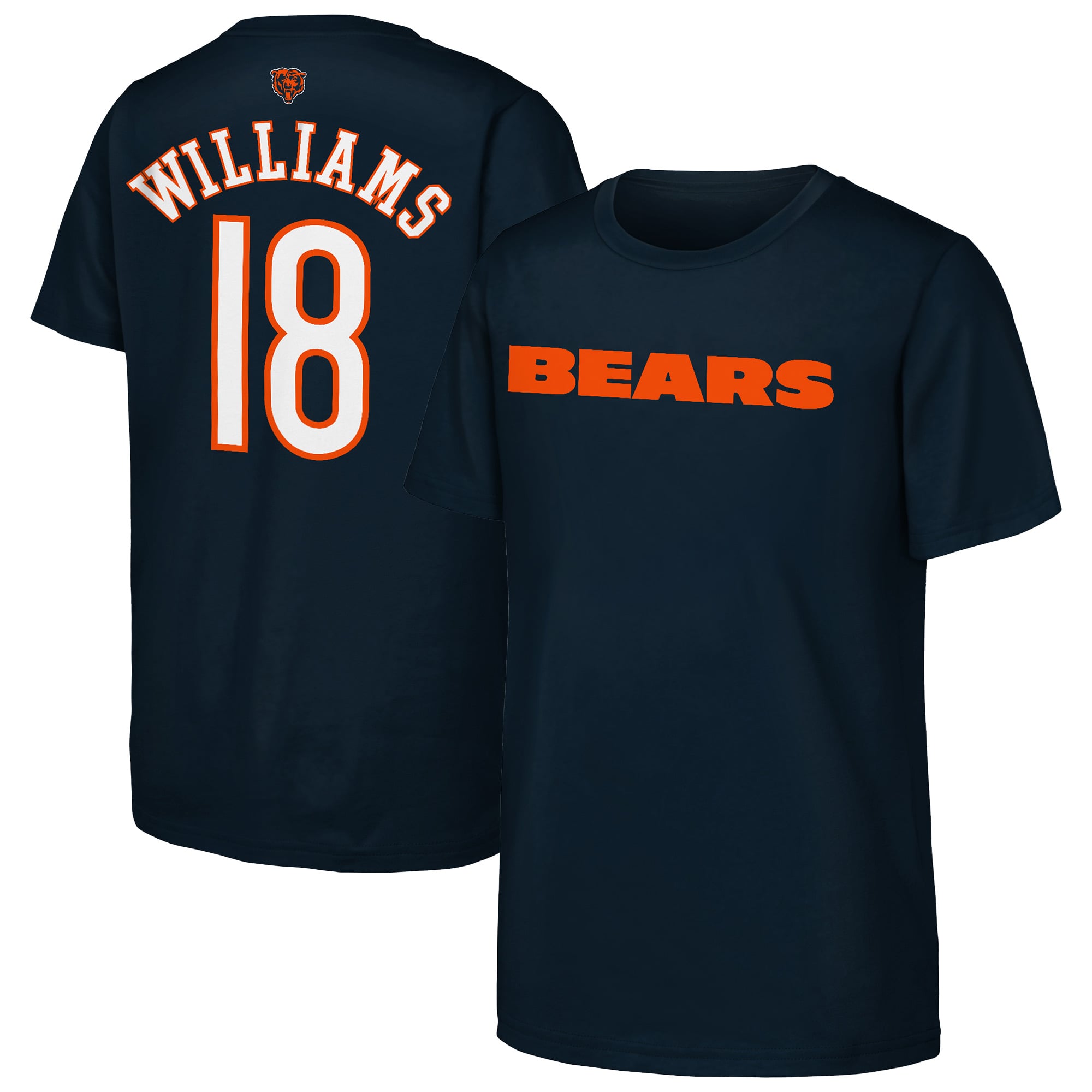 T-shirt Outerstuff pour jeunes Caleb Williams, bleu marine, Chicago Bears, avec nom et numéro