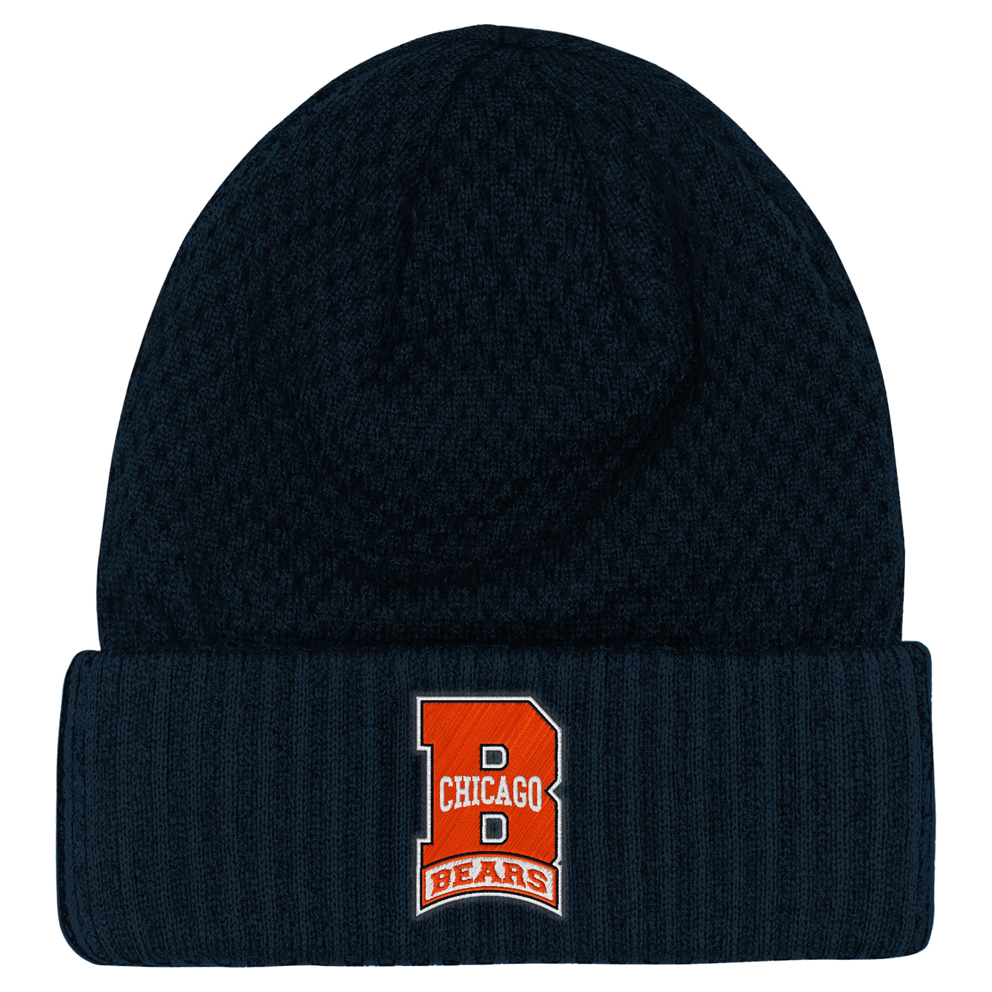 Youth Outerstuff Navy Chicago Bears Heat Check Cuffed Knit Hat