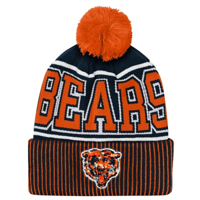Chicago Bears Outerstuff Youth Highlight Cuffed Knit Hat with Pom - Navy