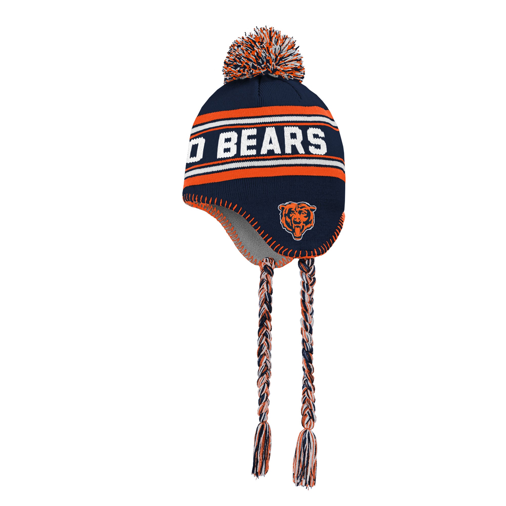Youth Outerstuff Navy Chicago Bears Jacquard Tassel Knit Hat with Pom