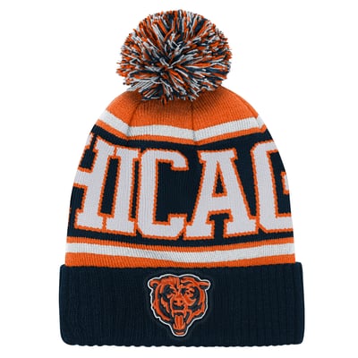 Chicago Bears Outerstuff Youth True Edge Cuffed Knit Hat with Pom - Navy