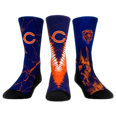  Chicago Bears Rock Em Youth 3-Pack Crew Socks Set - 