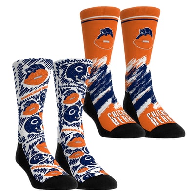  Chicago Bears Rock Em Youth Throwback Two-Pack Crew Socks Set - Navy