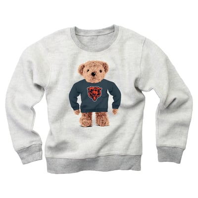 Chicago Bears Wes & Willy Youth Reverse Fleece Teddy Bear Sweatshirt - Gray