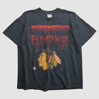 Chicago Blackhawks Artex 90s T-shirt - Black - L by Fanatics Real Vintage