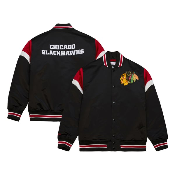 シカゴ ブラックホークス NHL ヘビーウェイト サテン ジャケット 