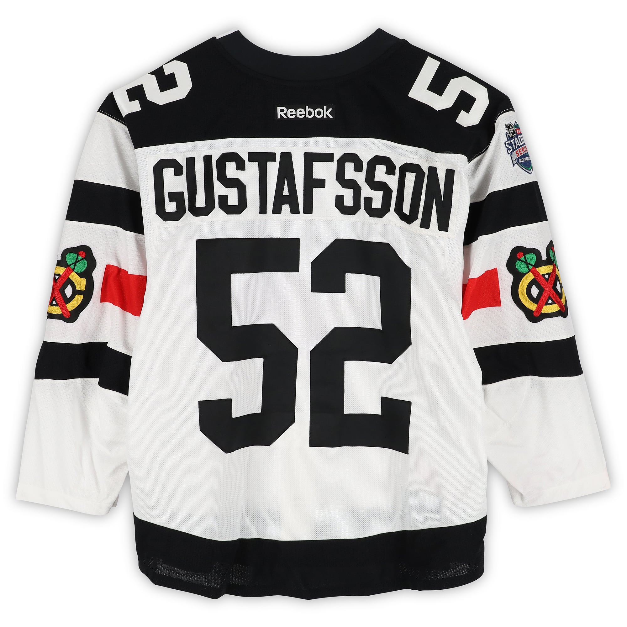 Erik Gustafsson Chicago Blackhawks Player-Issued #52 White Jersey vs. Minnesota Wild on February 21, 2016
