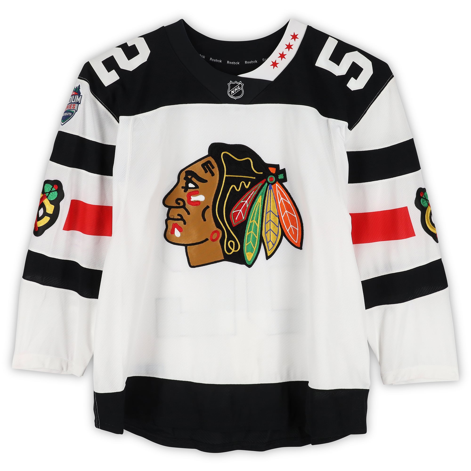 Erik Gustafsson Chicago Blackhawks Player-Issued #52 White Jersey vs. Minnesota Wild on February 21, 2016