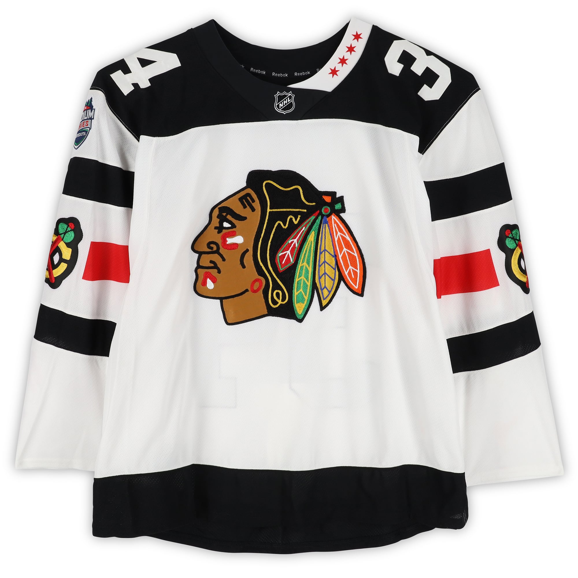 Jiri Sekac Chicago Blackhawks Player-Issued #34 White Jersey vs. Minnesota Wild on February 21, 2016