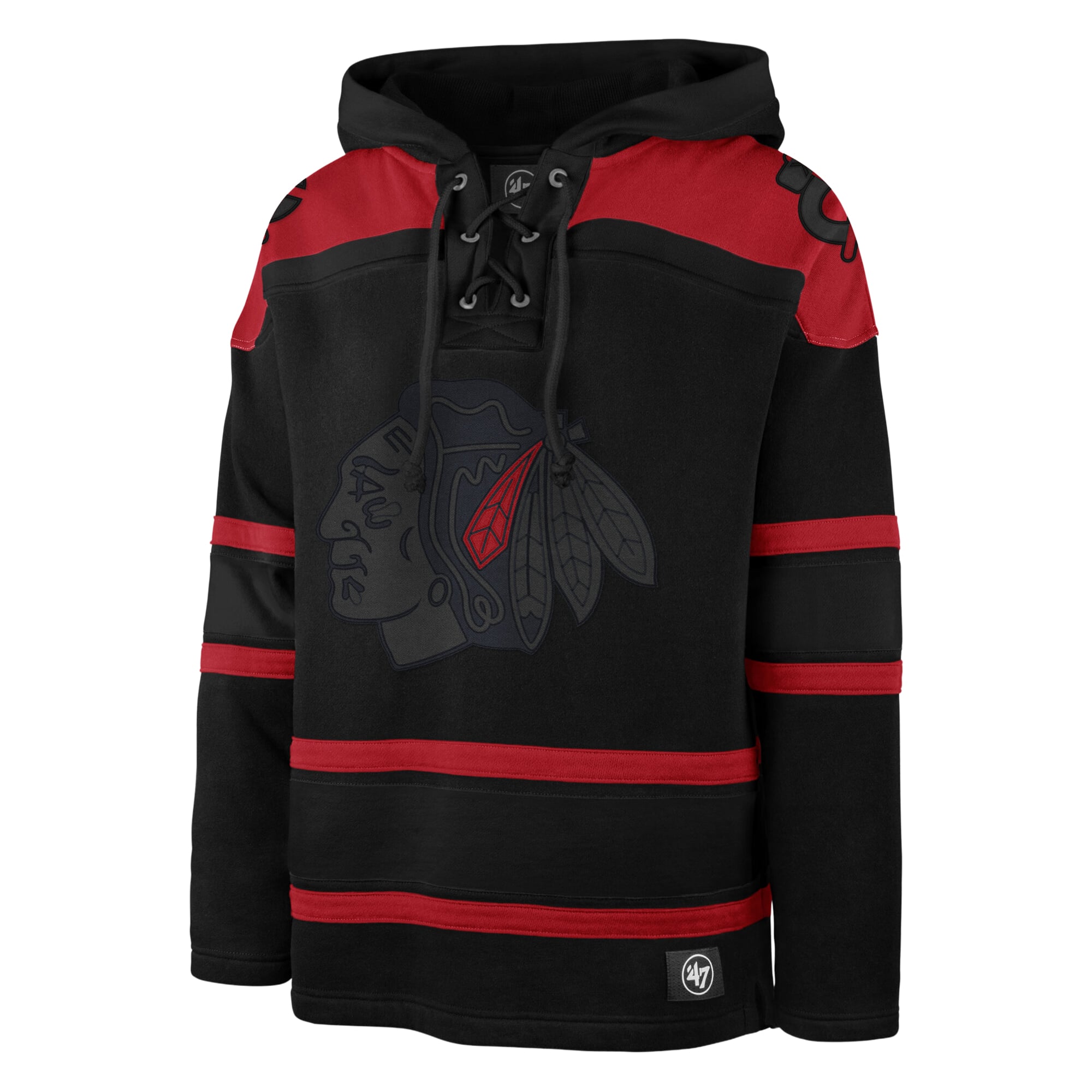 Sweat à capuche lacets Chicago Blackhawks noir '47 pour homme
