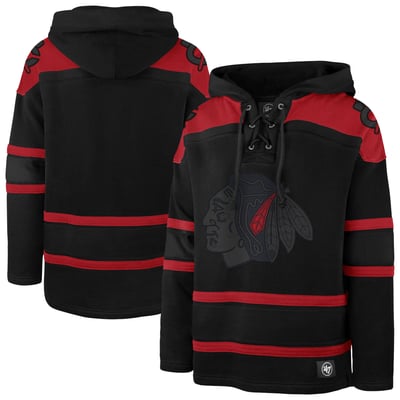 Chicago Blackhawks '47 Fall Color Pop Lacer Hoodie - Black
