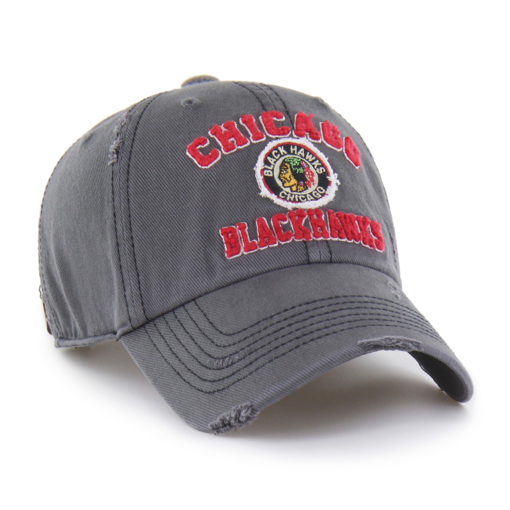 Casquette ajustable Chicago Blackhawks Seymoore noire '47 avec application vieillie