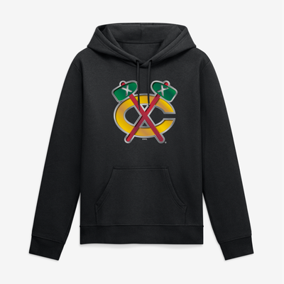 Chicago Blackhawks Big & Tall Metallic Mascot Hoodie - Black