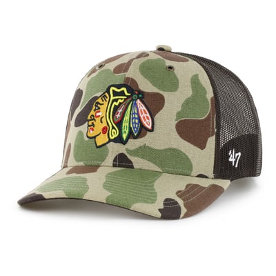 Chicago Blackhawks Carhartt x '47 Adjustable Trucker Hat - Duck Camo