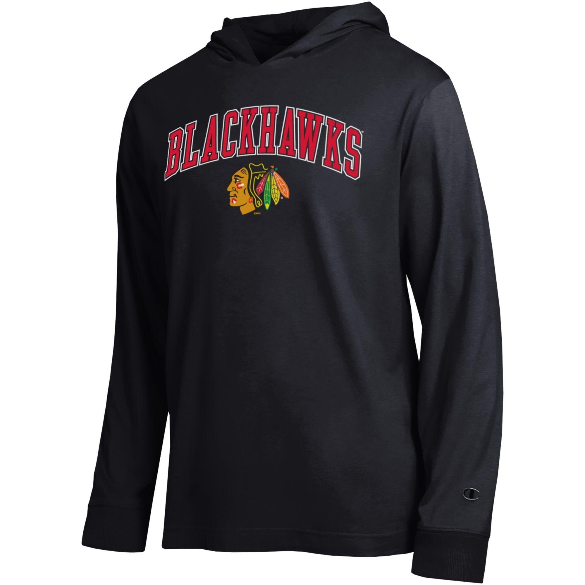 T-shirt à manches longues et capuche léger Champion Black Chicago Blackhawks All-Star pour homme