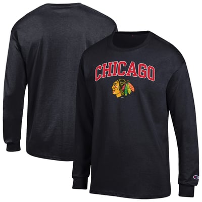  Chicago Blackhawks Champion Jersey Long-Sleeve T-Shirt - Black