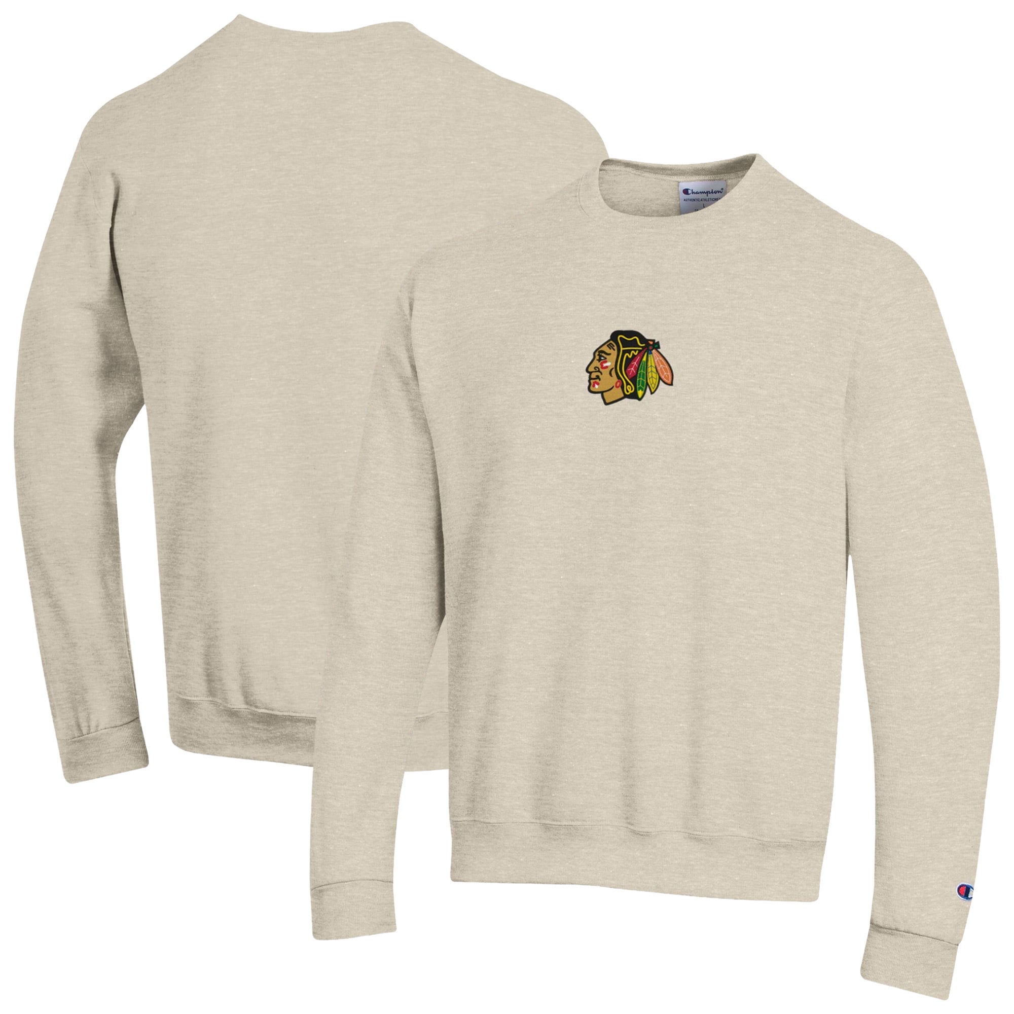 Sweat-shirt Champion pour homme, couleur avoine, Chicago Blackhawks Eco Powerblend