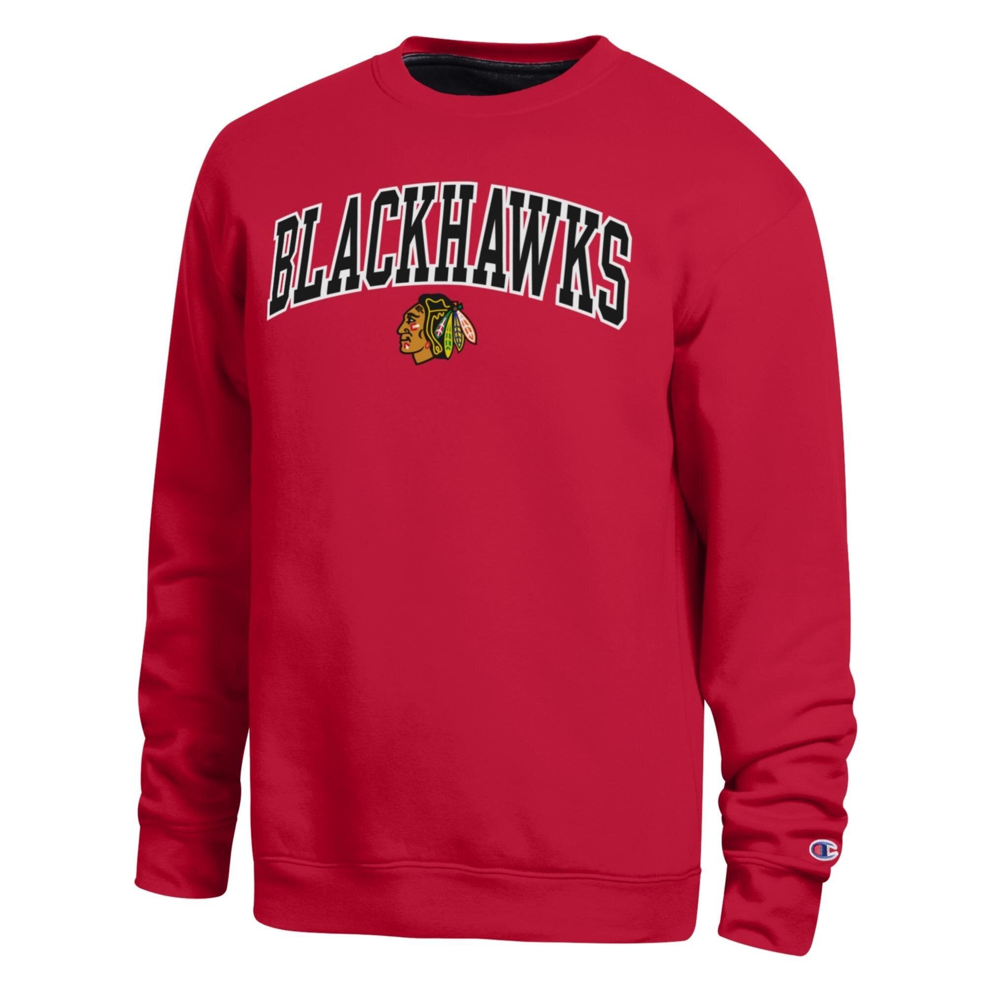 Men's Champion Red Chicago Blackhawks Contrast Sweatshirt