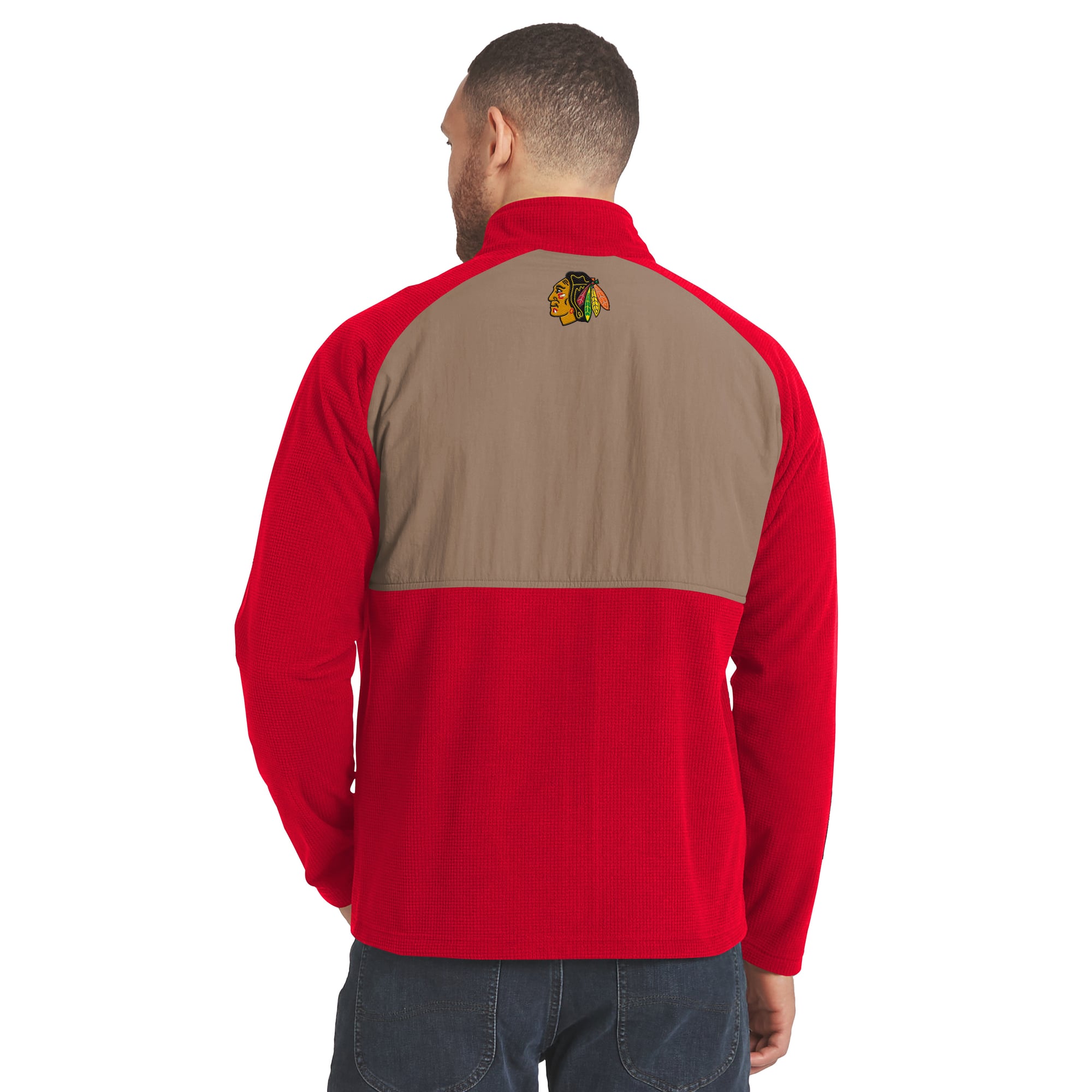 Veste raglan zippée rouge/beige Chicago Blackhawks de la collection Darius Rucker pour homme par Fanatics