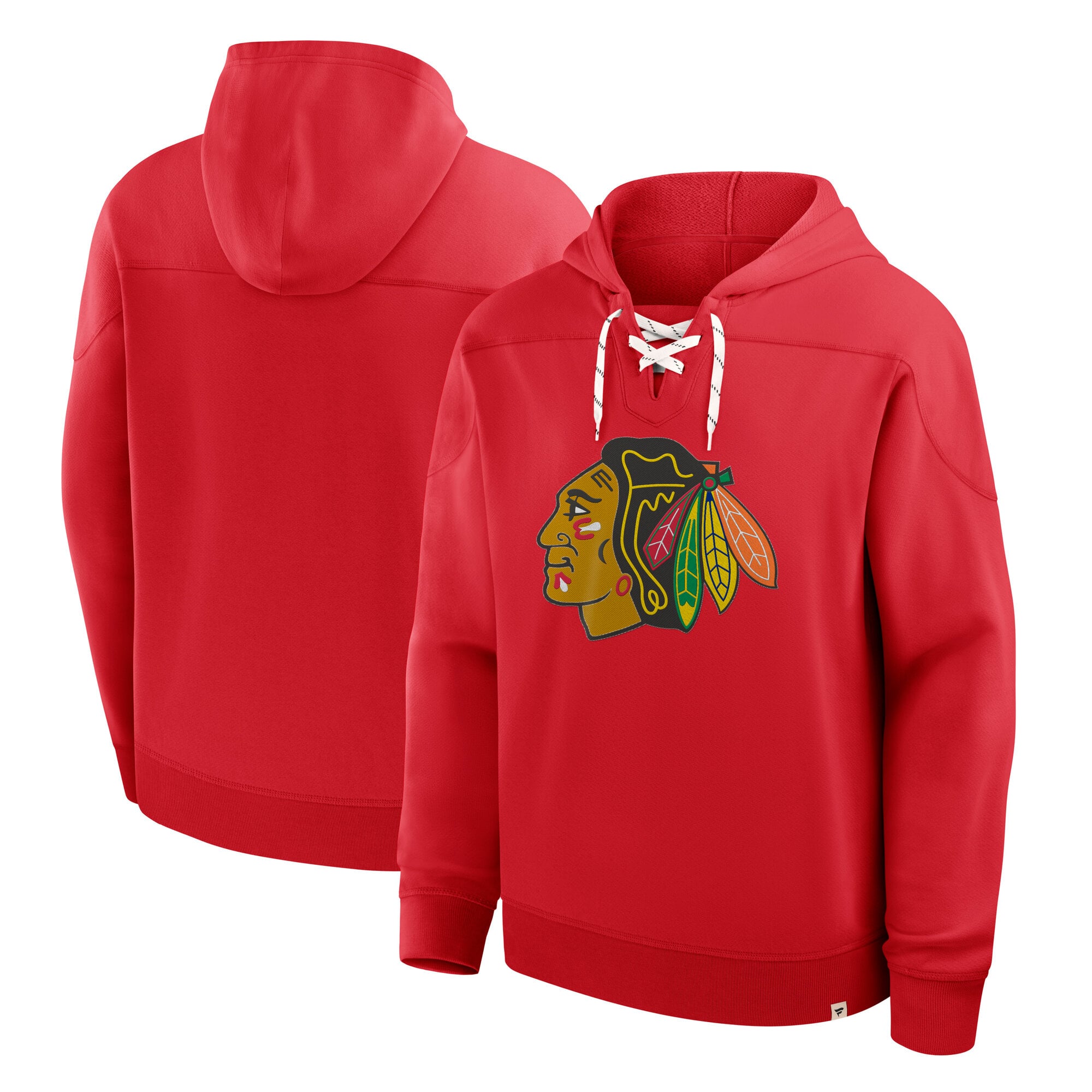 Sweat à capuche en molleton rouge Chicago Blackhawks pour homme, de la marque Fanatics Athletic.