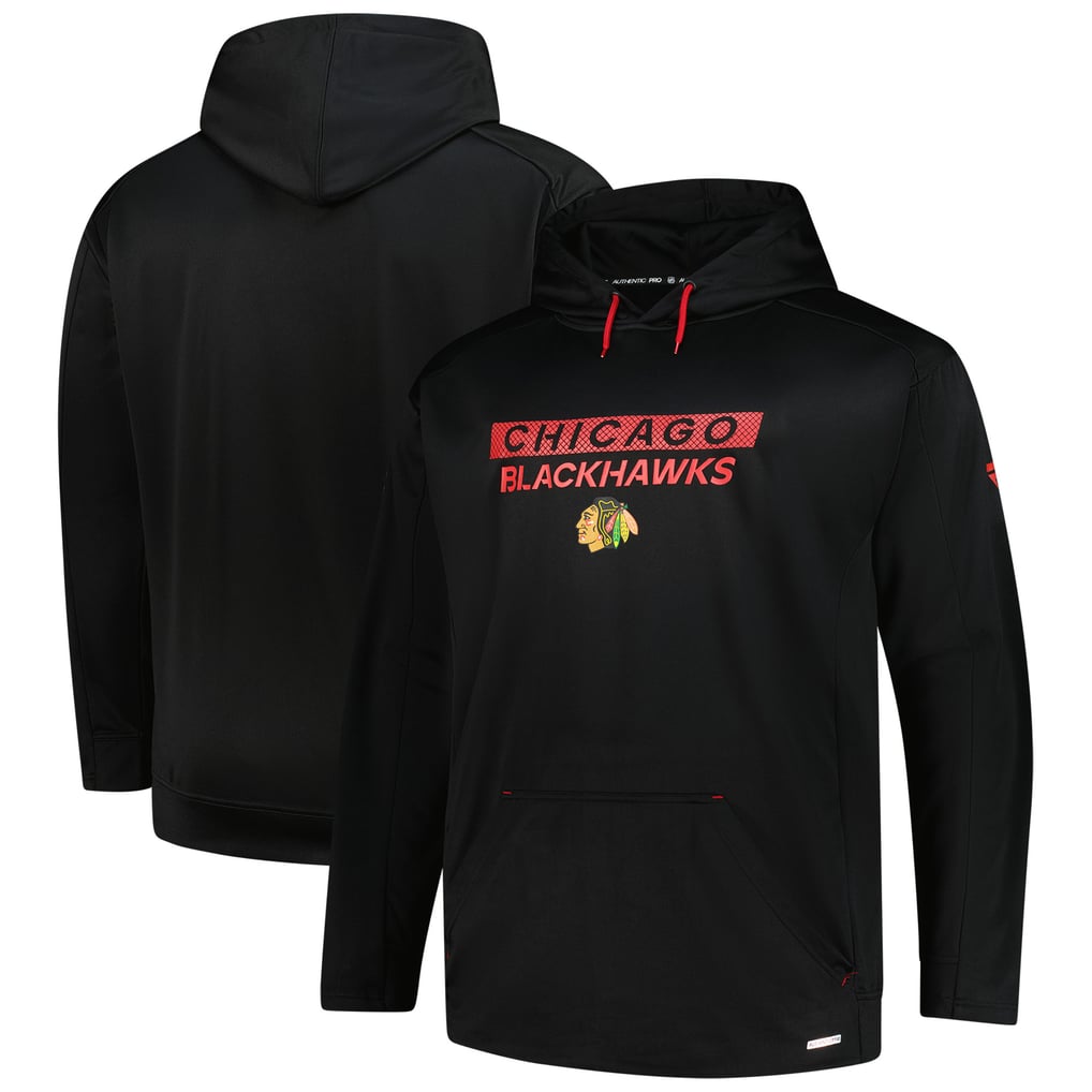 Men's Chicago Blackhawks Fanatics Black Authentic Pro Big & Tall Pullover Hoodie