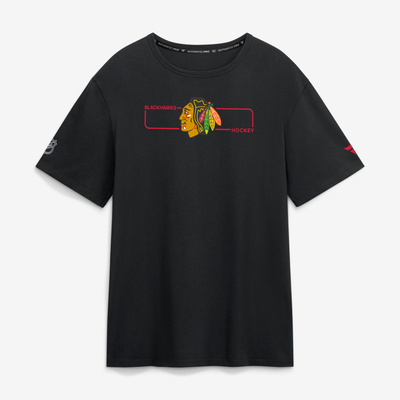 T-shirt authentique noir Chicago Blackhawks Fanatics avec logo principal