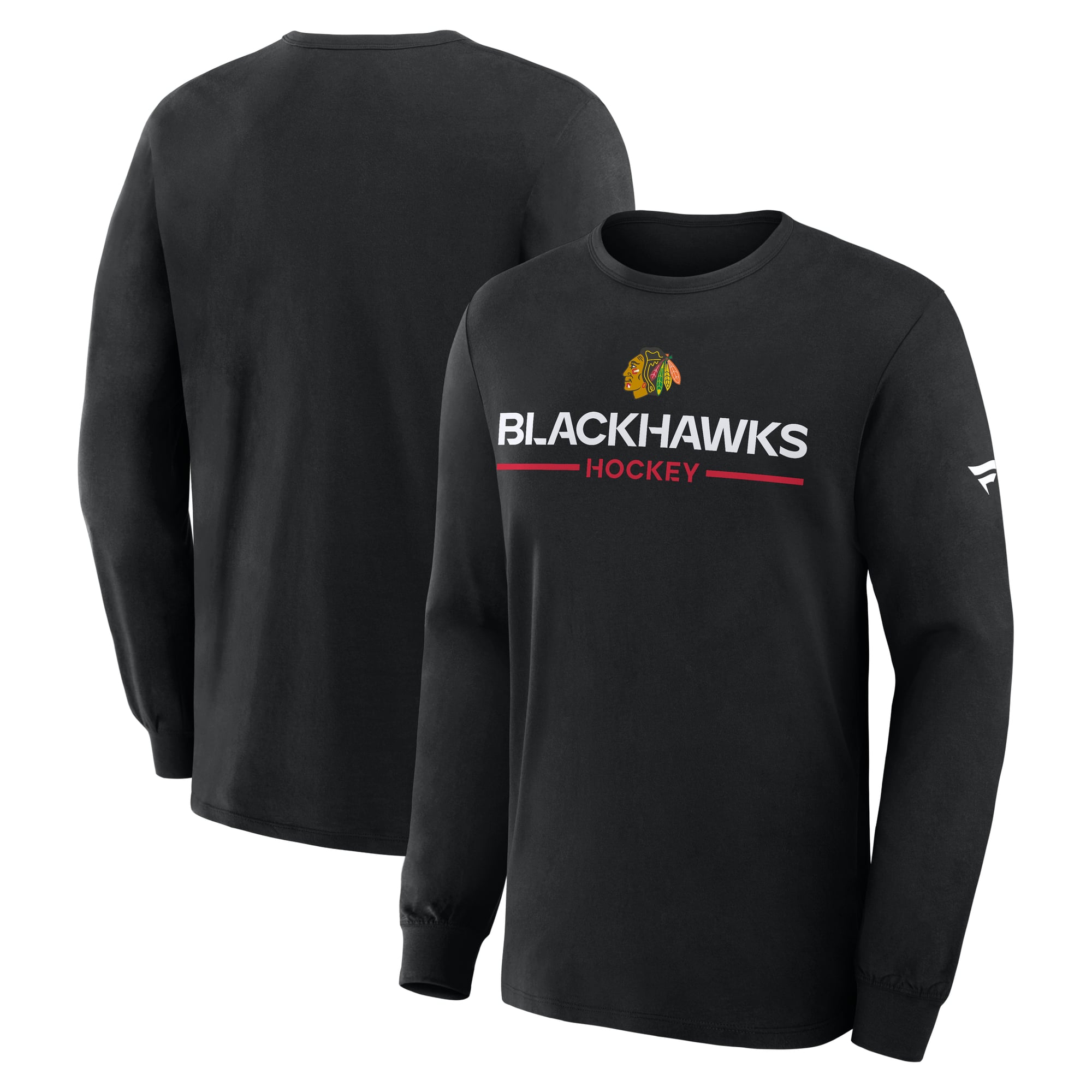 T-shirt à manches longues authentique Pro Primary Chicago Blackhawks noir pour homme de Fanatics