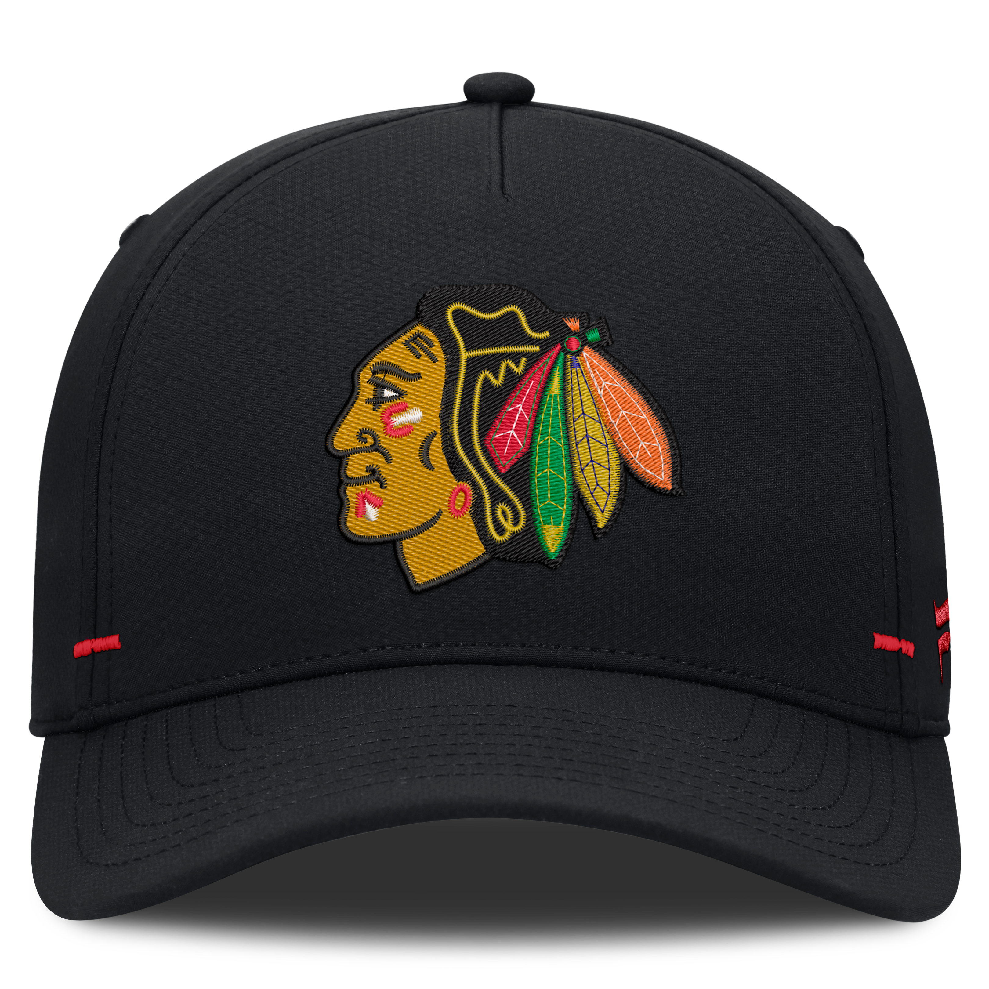 Men's Fanatics Black Chicago Blackhawks Authentic Pro Rink Bar Tacks A-Frame Adjustable Hat