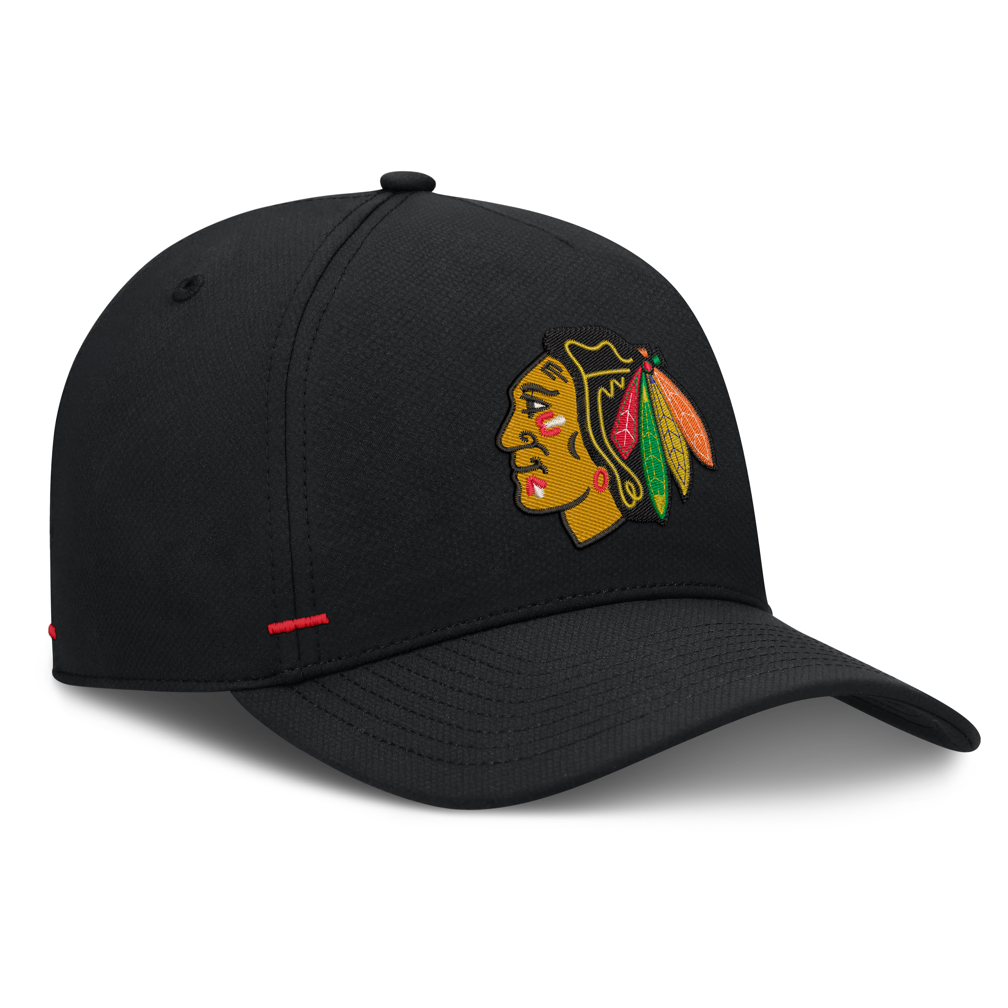 Men's Fanatics Black Chicago Blackhawks Authentic Pro Rink Bar Tacks A-Frame Adjustable Hat