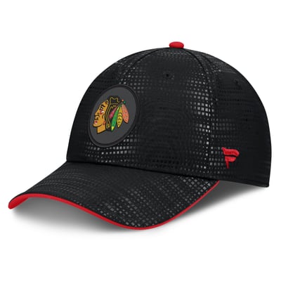 Casquette Chicago Blackhawks Fanatics Authentic Pro Rink noire pour homme, coupe extensible et gaufrée