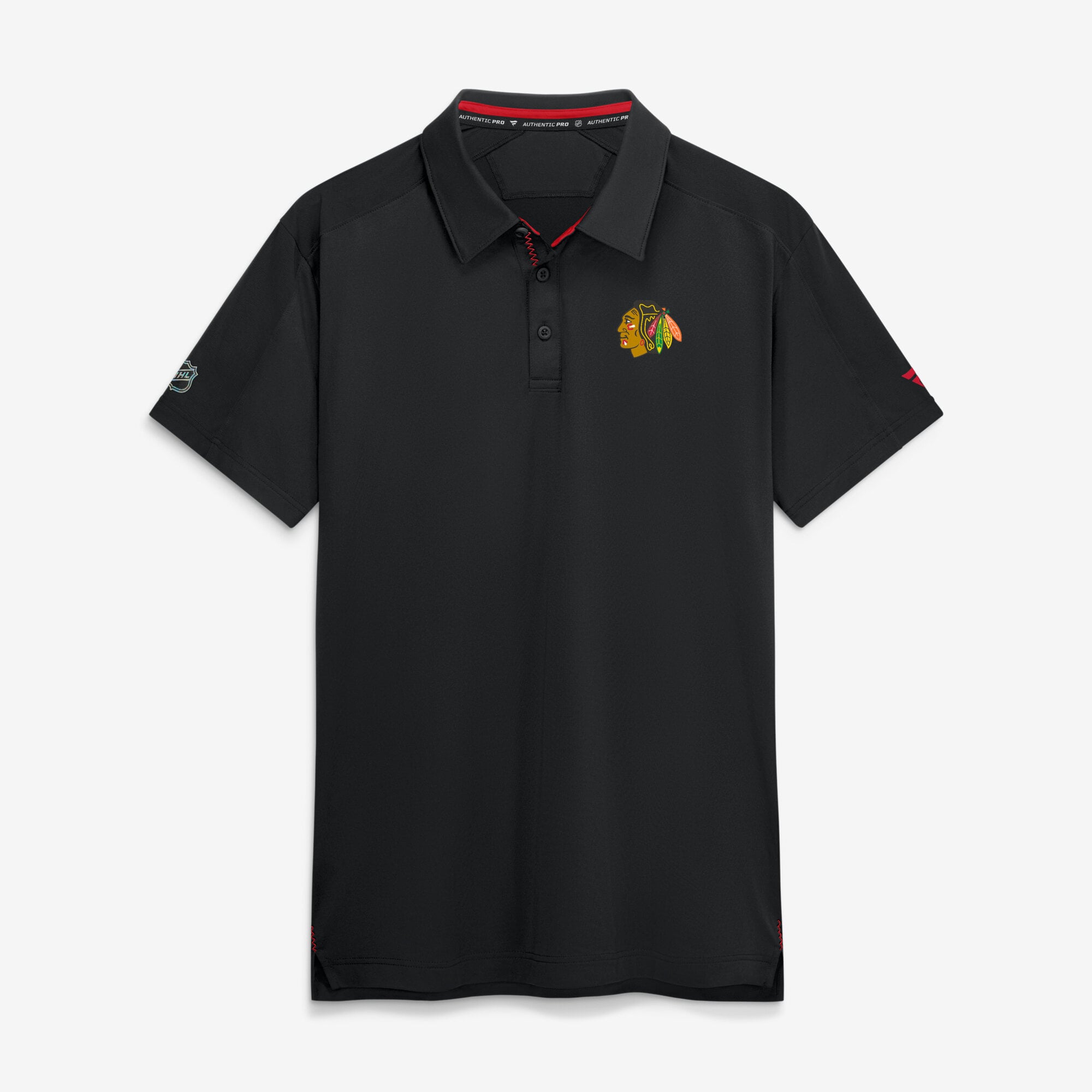 Polo authentique de patinoire Fanatics Black Chicago Blackhawks pour homme