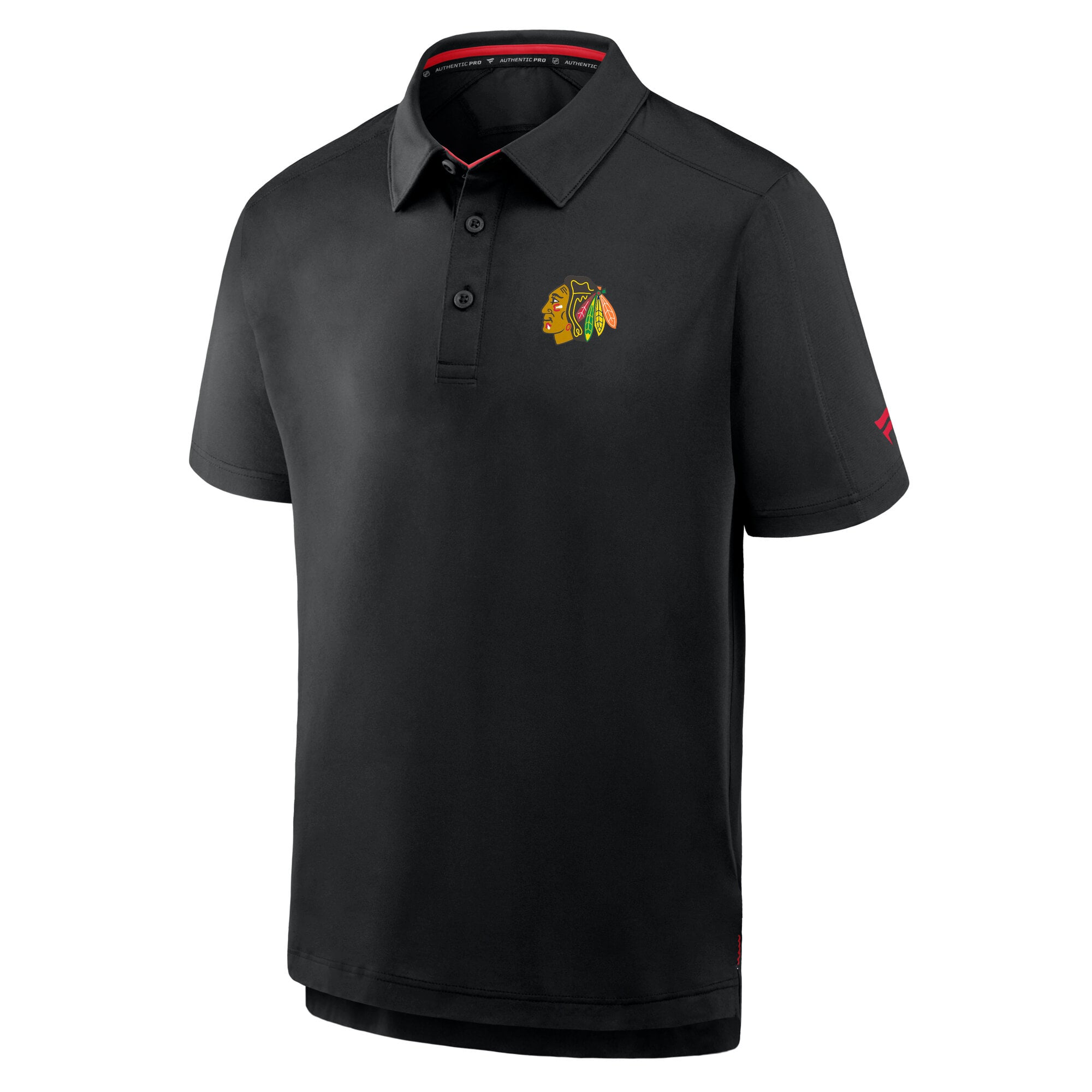 Polo authentique de patinoire Fanatics Black Chicago Blackhawks pour homme