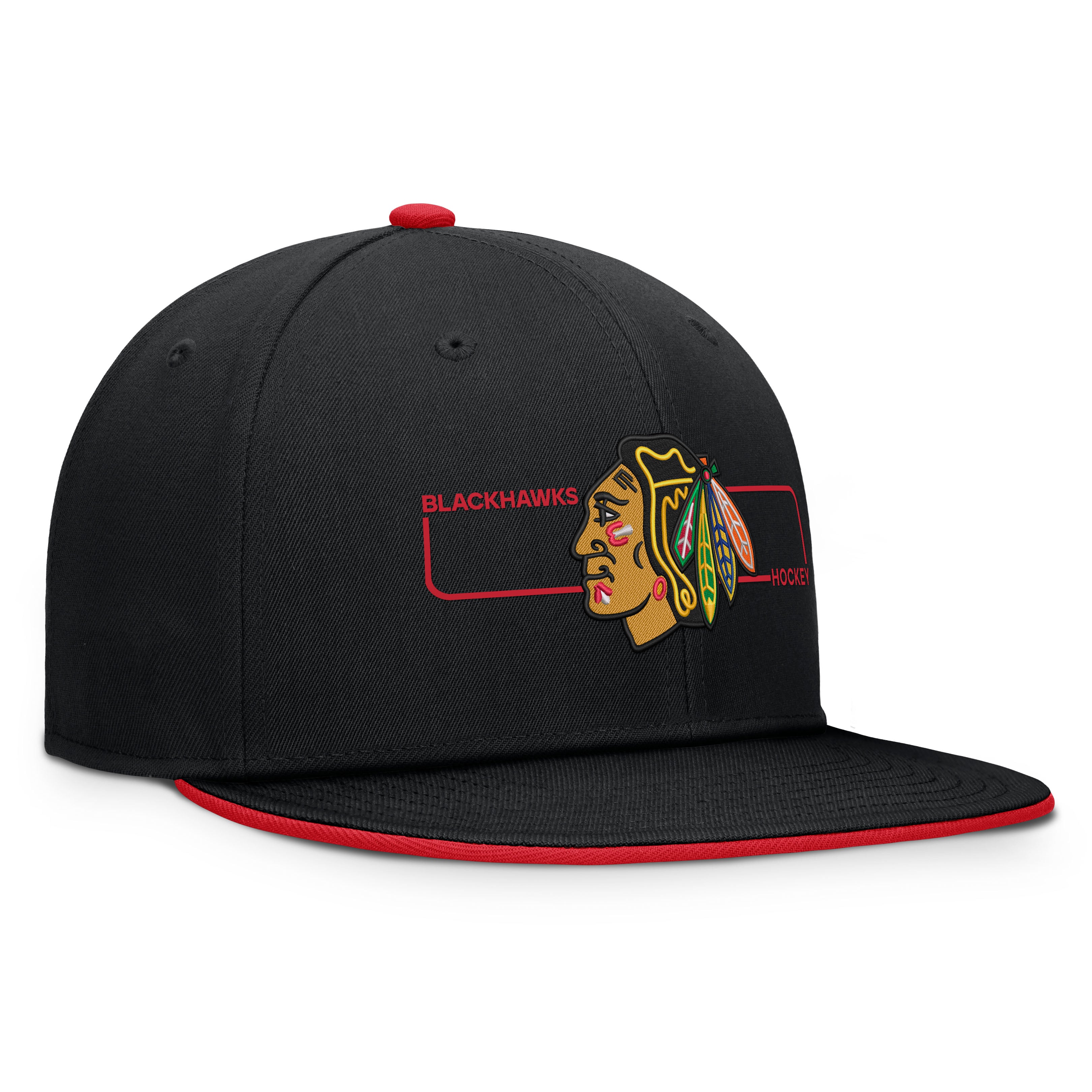 Men's Fanatics Black Chicago Blackhawks Authentic Pro Rink Snapback Hat