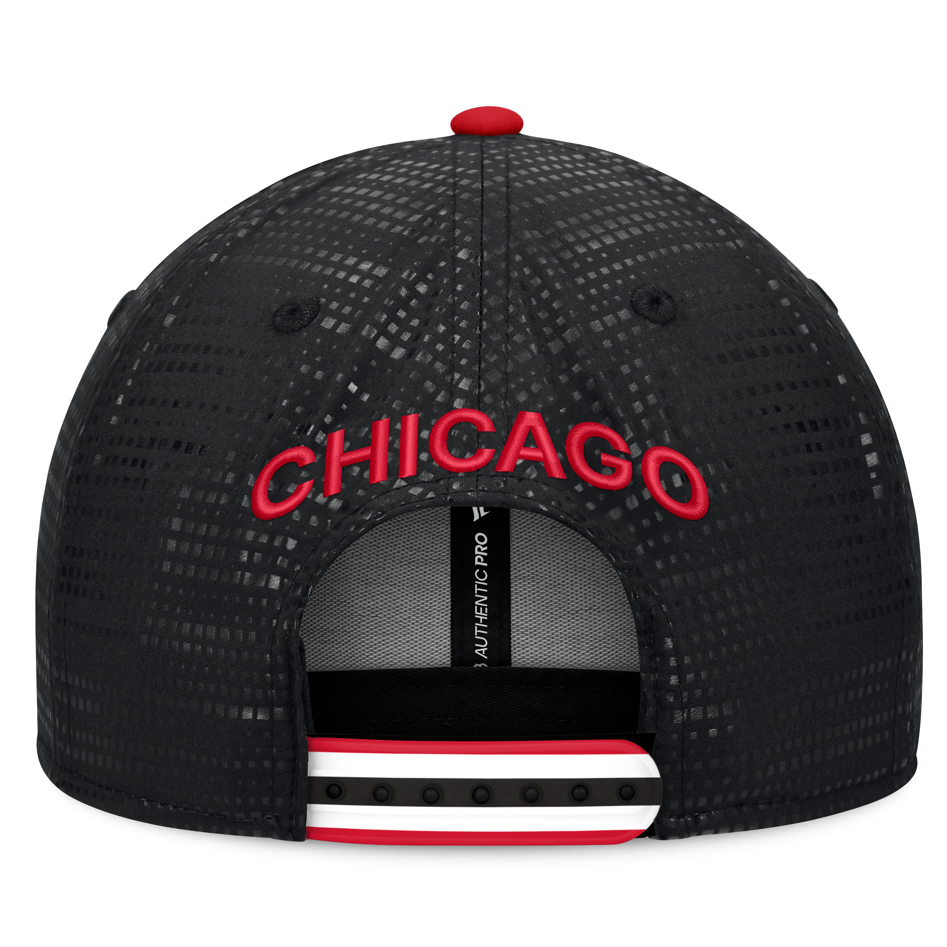 Casquette à visière carrée authentique Chicago Blackhawks noire pour homme de Fanatics