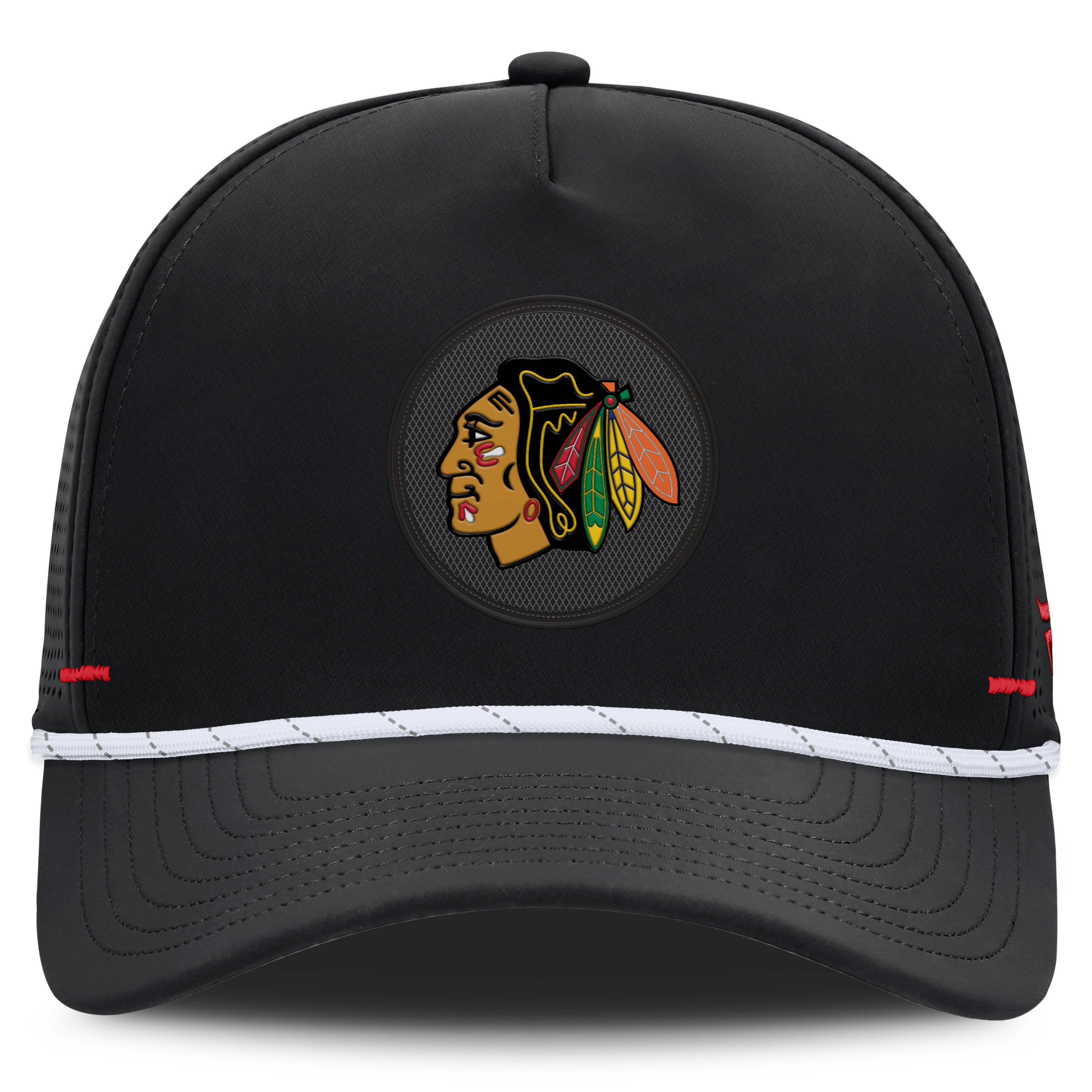 Men's Fanatics Black Chicago Blackhawks Authentic Pro Rink Vented A-Frame Adjustable Hat