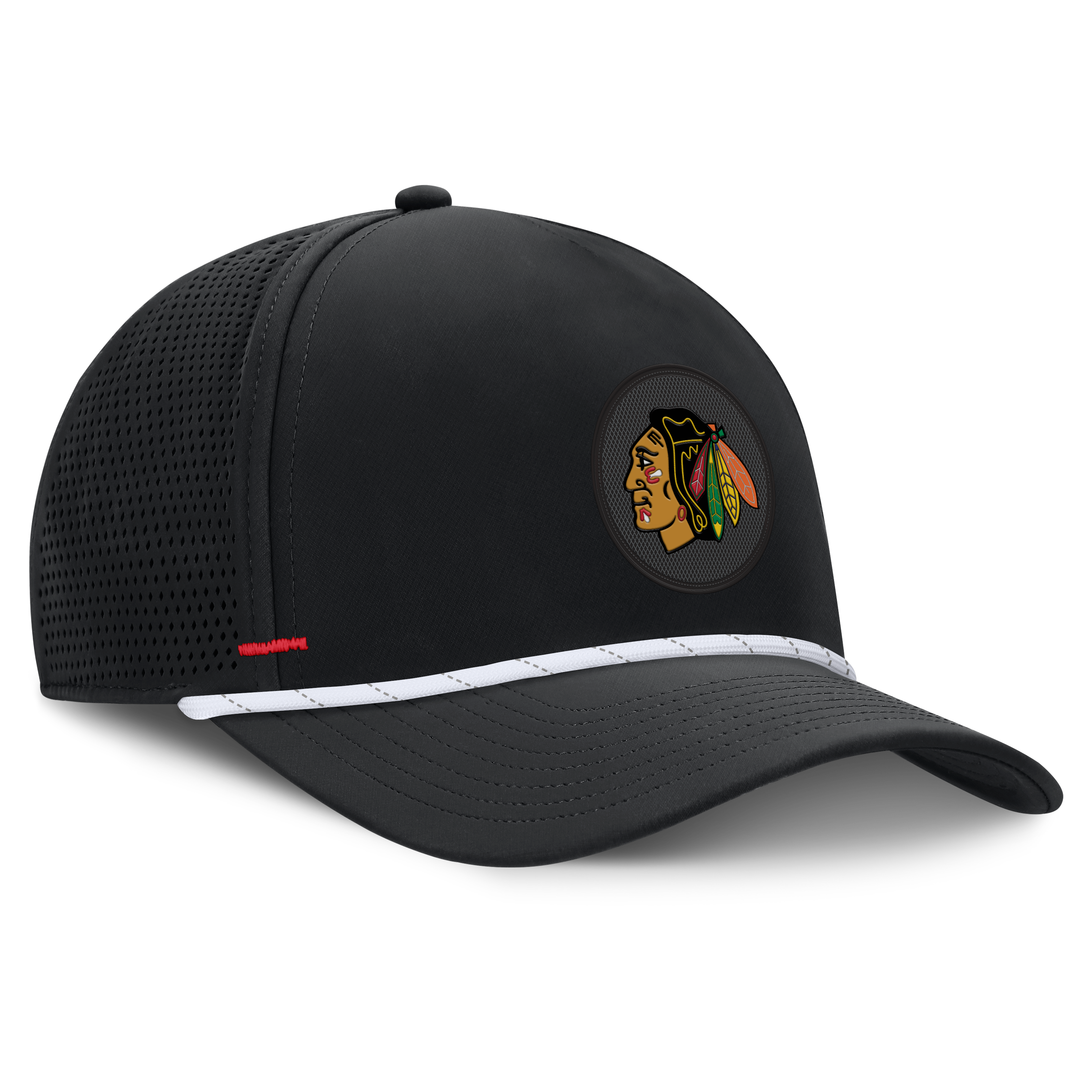 Men's Fanatics Black Chicago Blackhawks Authentic Pro Rink Vented A-Frame Adjustable Hat
