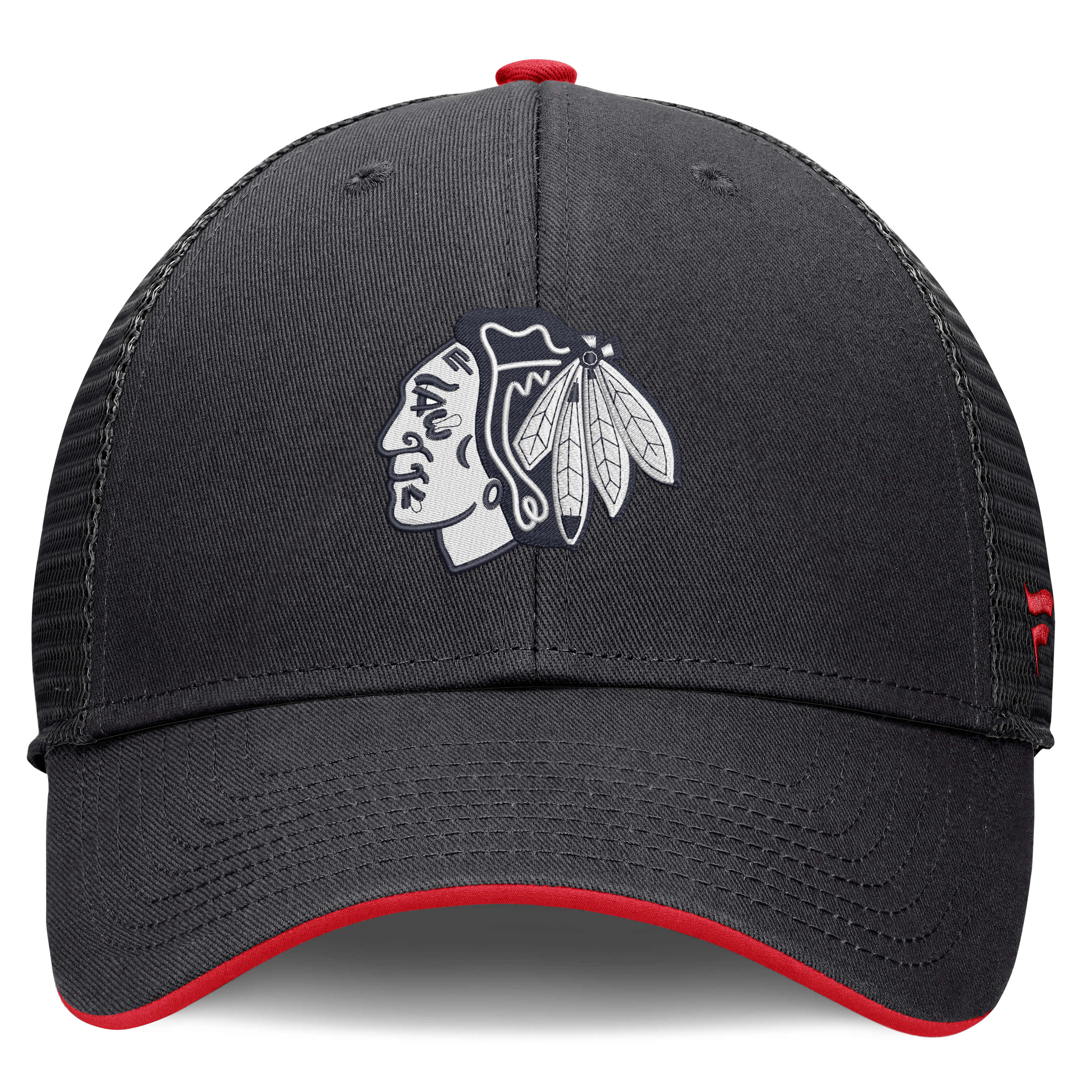Casquette trucker ajustable Fanatics noire Chicago Blackhawks Fundamental Limits pour homme