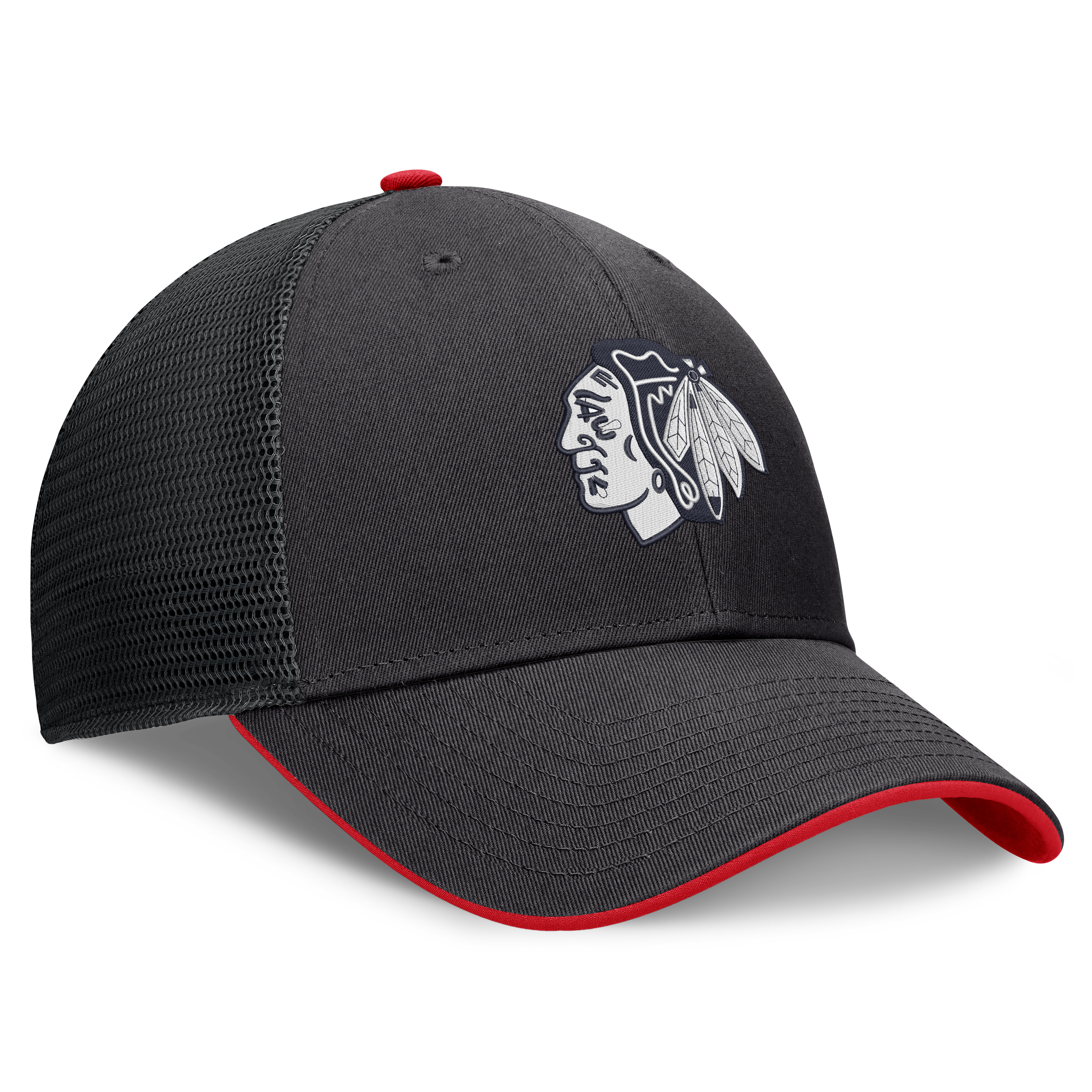 Casquette trucker ajustable Fanatics noire Chicago Blackhawks Fundamental Limits pour homme
