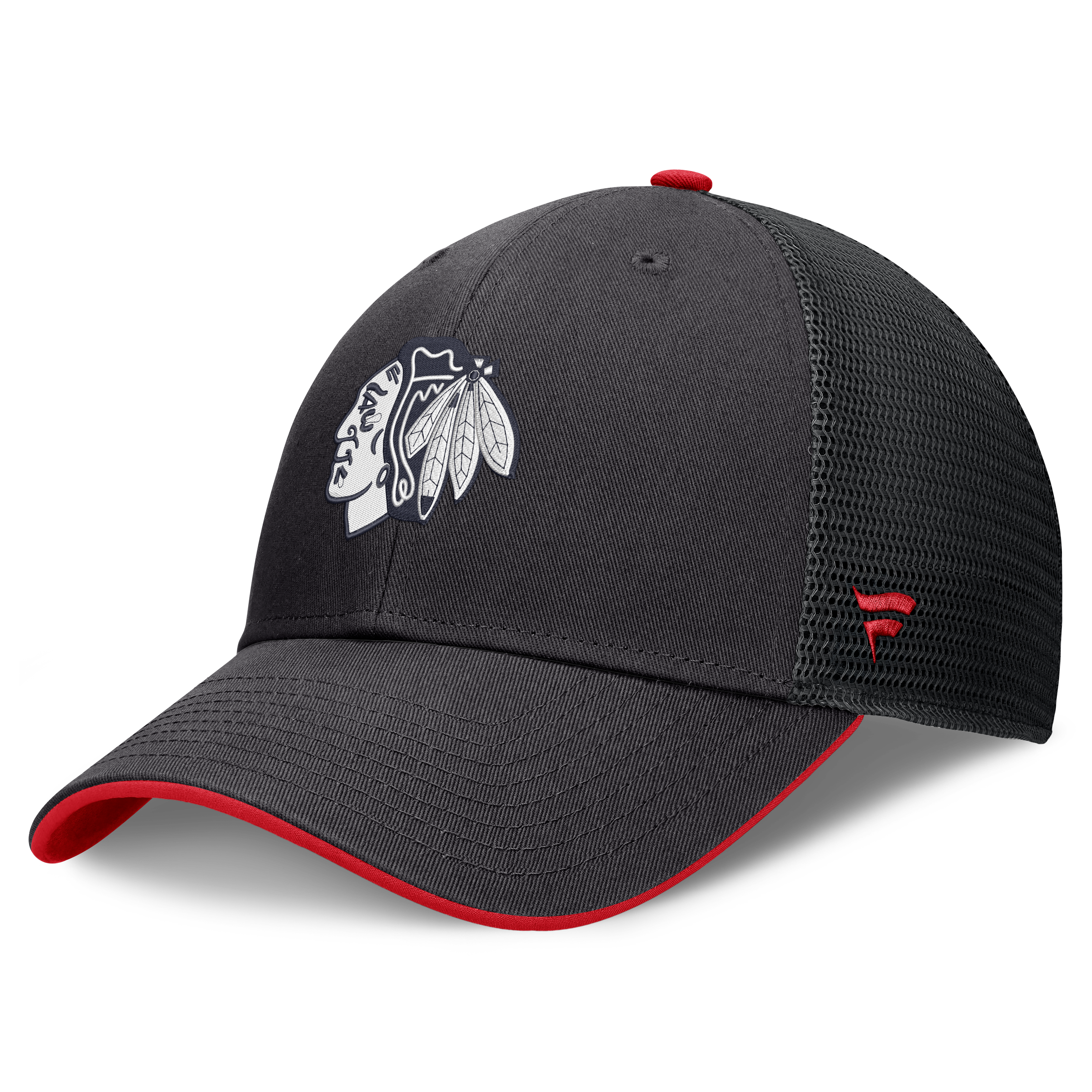 Casquette trucker ajustable Fanatics noire Chicago Blackhawks Fundamental Limits pour homme
