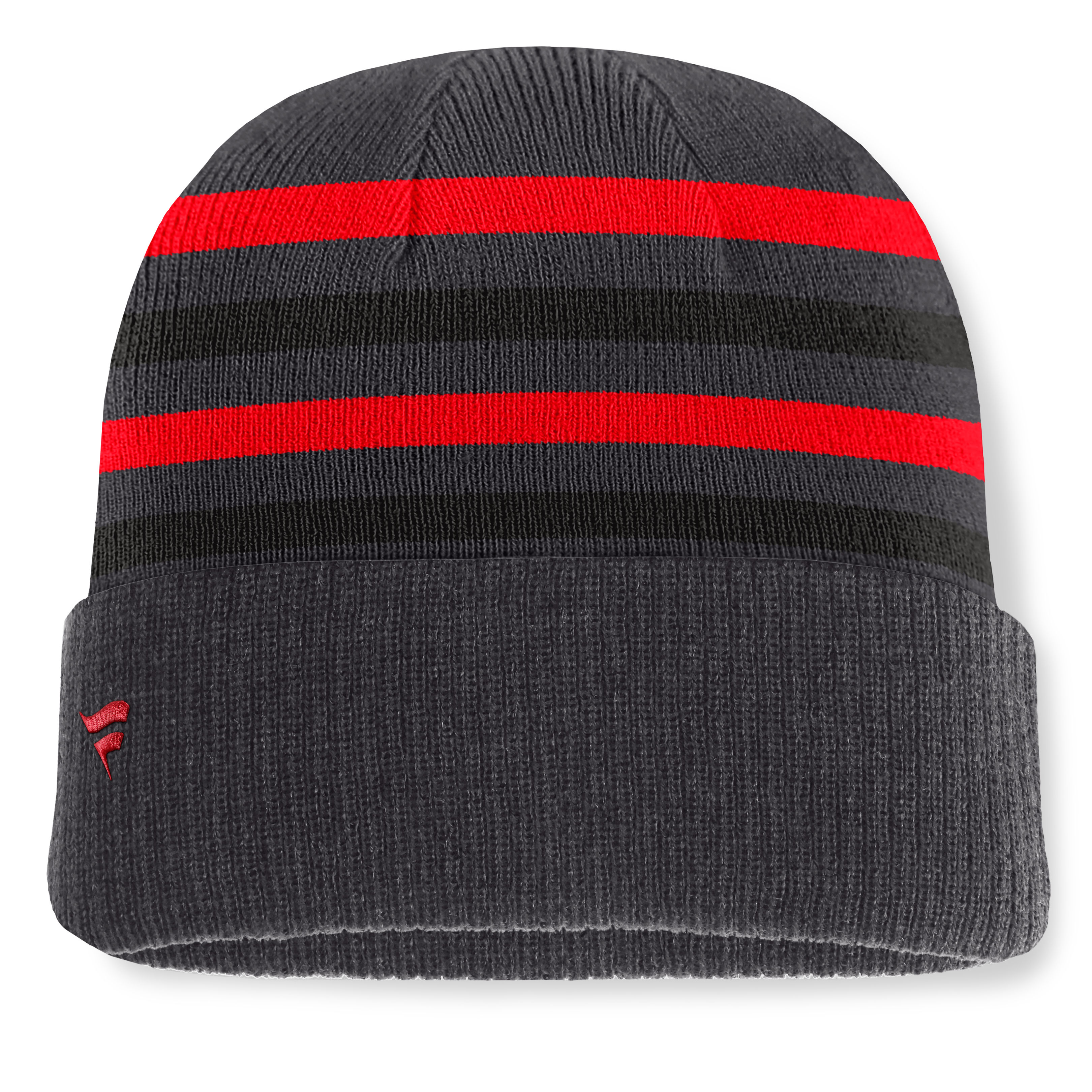 Bonnet à revers rayé noueux Chicago Blackhawks noir de Fanatics pour homme